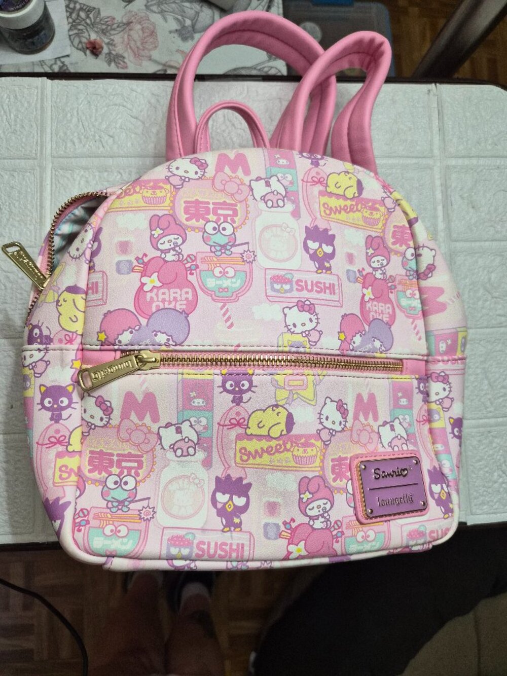 Loungefly x Sanrio Hello Kitty Kawaii Mini Backpack Sushi Tokyo Pastel Rainbow